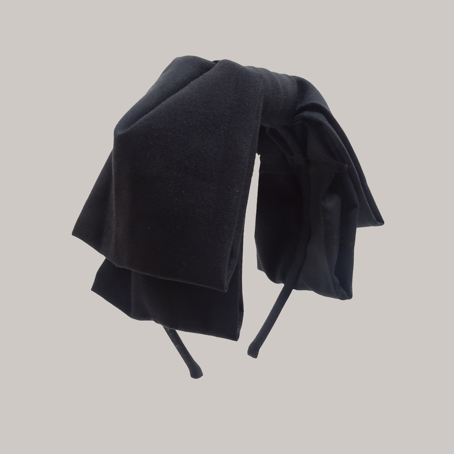 Serre tête noir, nœud en tissu